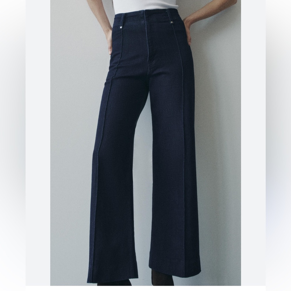 Zara Dark Wide leg Jean 6 high waist collection